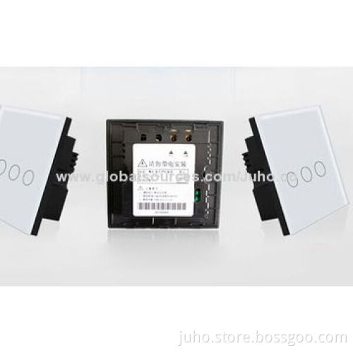 New Crystal Touch Wall Switch, 3 Gang White Glass with LED Indicator and OEM/ODM Orders Welcomed